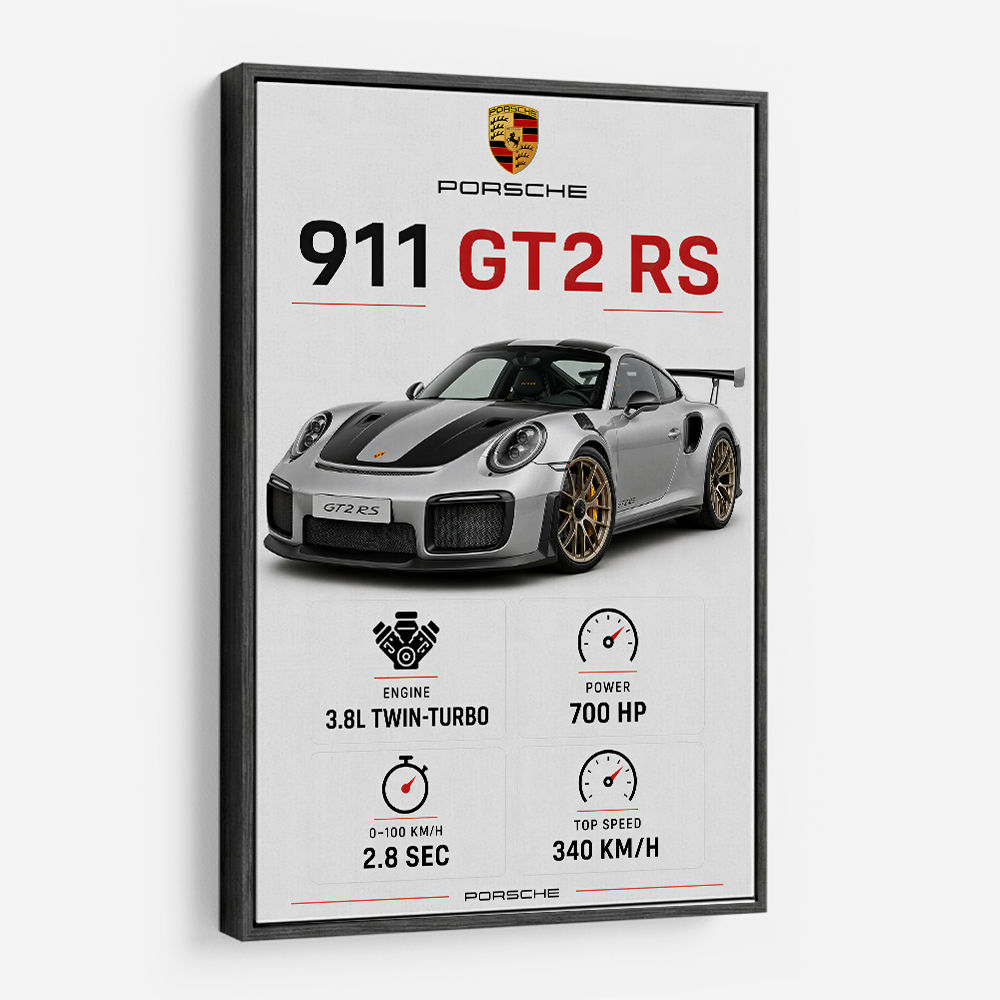 Porsche 911 GT2 RS Specs Art Print