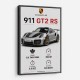 Porsche 911 GT2 RS Specs Art Print
