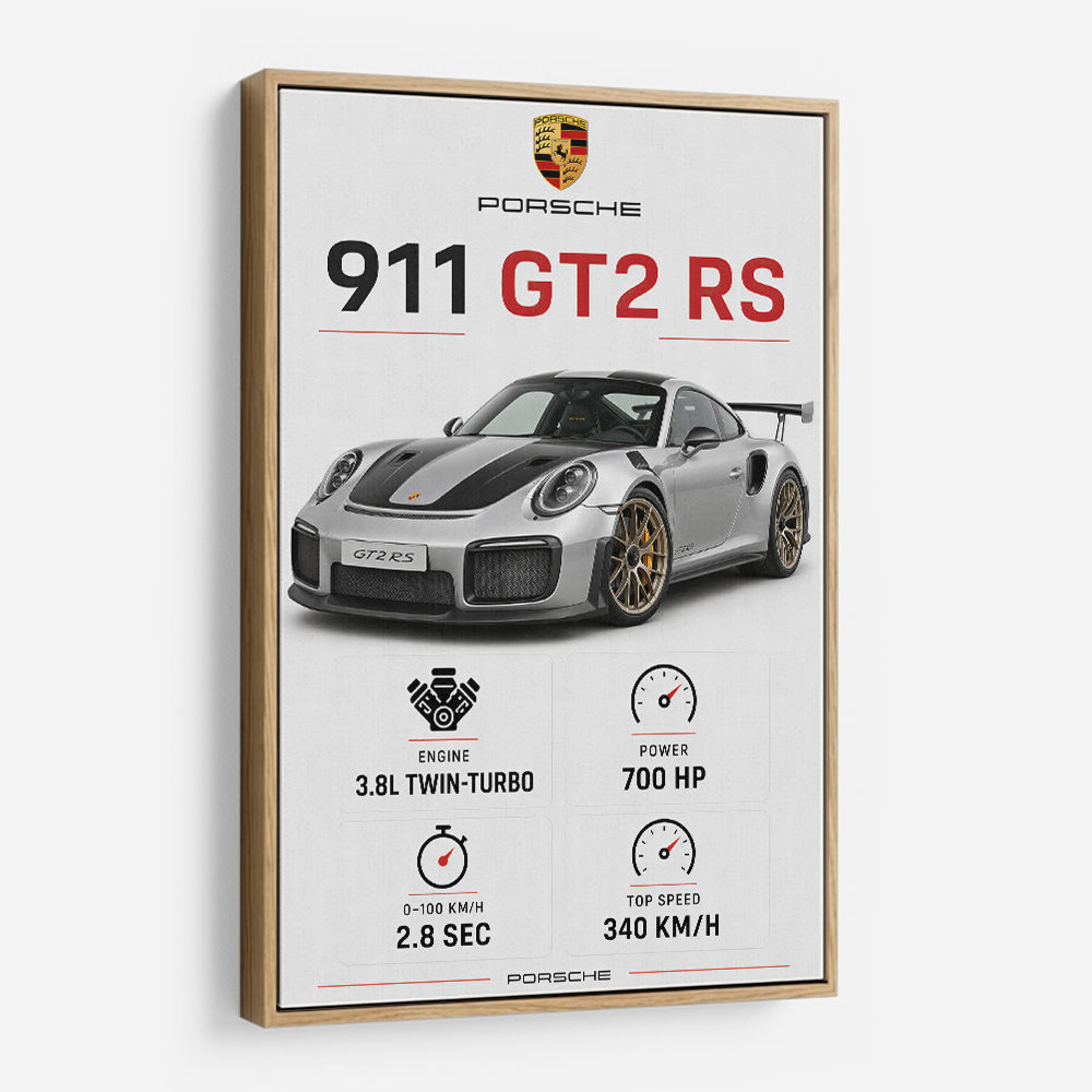 Porsche 911 GT2 RS Specs Art Print