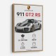 Porsche 911 GT2 RS Specs Art Print