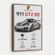 Porsche 911 GT2 RS Specs Art Print
