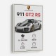 Porsche 911 GT2 RS Specs Art Print