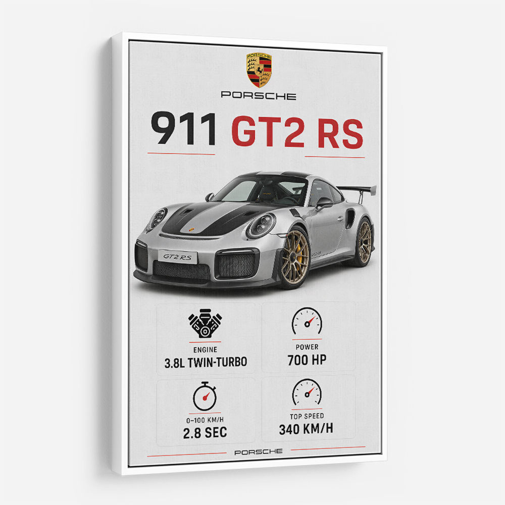 Porsche 911 GT2 RS Specs Art Print
