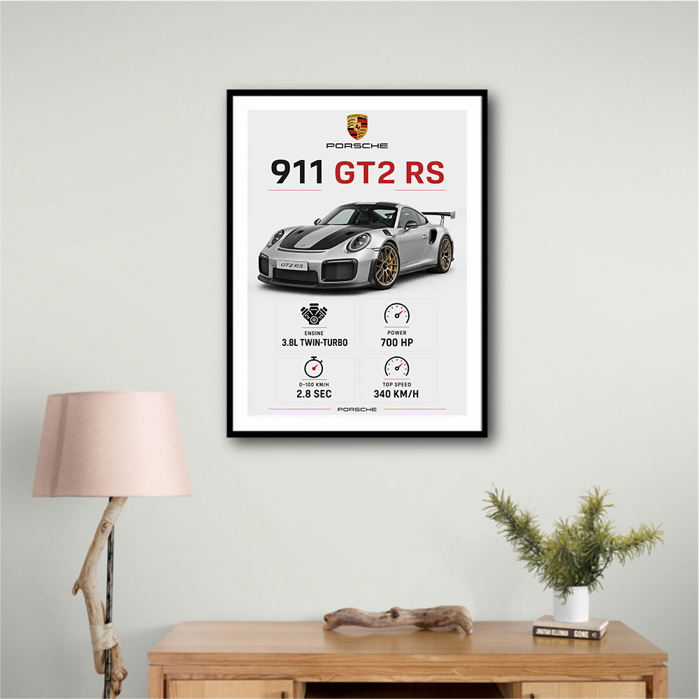 Porsche 911 GT2 RS Specs Art Print
