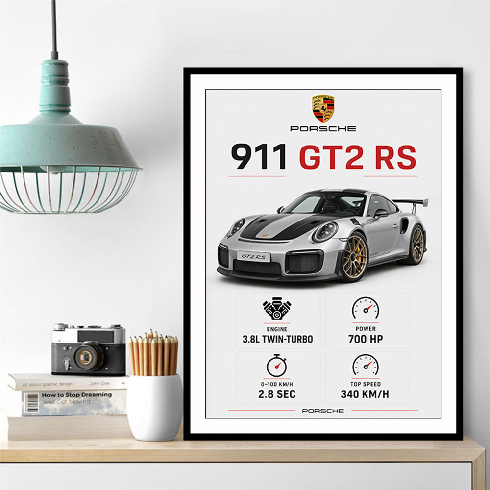 Porsche 911 GT2 RS Specs Art Print