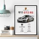 Porsche 911 GT2 RS Specs Art Print