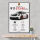Porsche 911 GT3 RS Stats Car Art Print