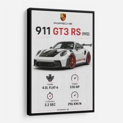 Porsche 911 GT3 RS Stats Car Art Print