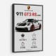 Porsche 911 GT3 RS Stats Car Art Print
