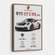 Porsche 911 GT3 RS Stats Car Art Print