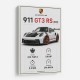 Porsche 911 GT3 RS Stats Car Art Print