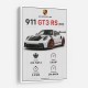 Porsche 911 GT3 RS Stats Car Art Print