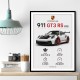 Porsche 911 GT3 RS Stats Car Art Print