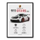Porsche 911 GT3 RS Stats Car Art Print