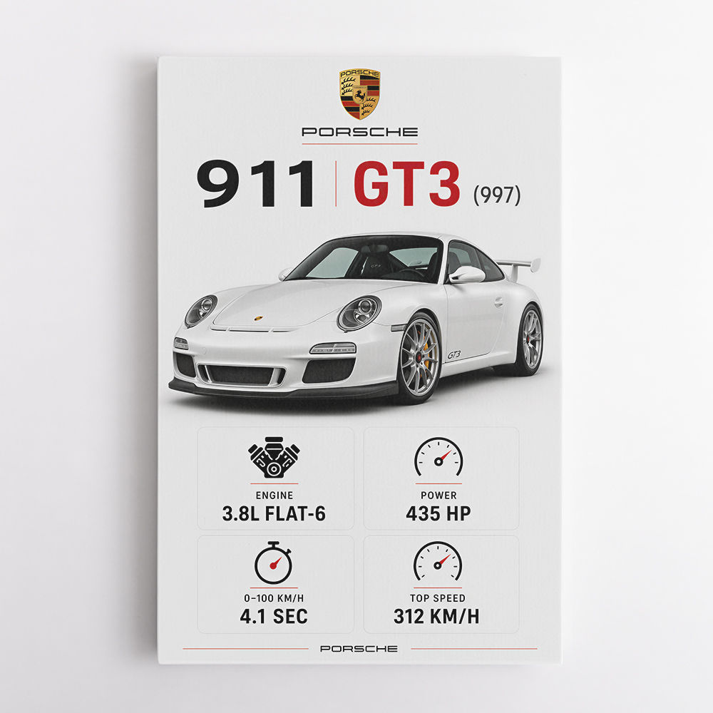 Porsche 911 GT3 Sports Car Wall Art