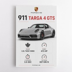 Porsche 911 Targa GTS Statistics Wall Art