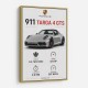 Porsche 911 Targa GTS Statistics Wall Art