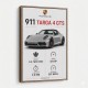 Porsche 911 Targa GTS Statistics Wall Art