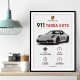 Porsche 911 Targa GTS Statistics Wall Art