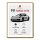 Porsche 911 Targa GTS Statistics Wall Art