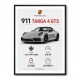 Porsche 911 Targa GTS Statistics Wall Art