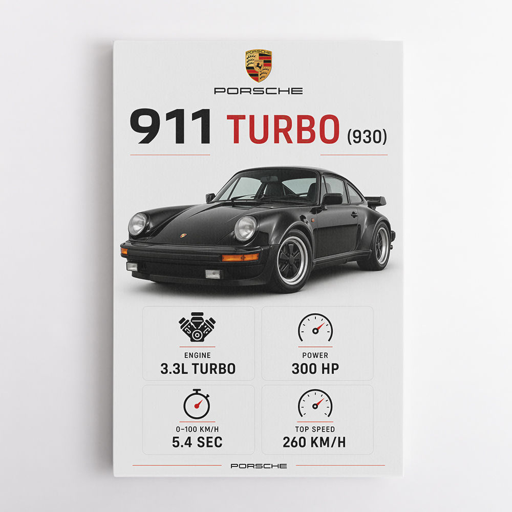 Porsche 911 Turbo Classic Car Wall Art