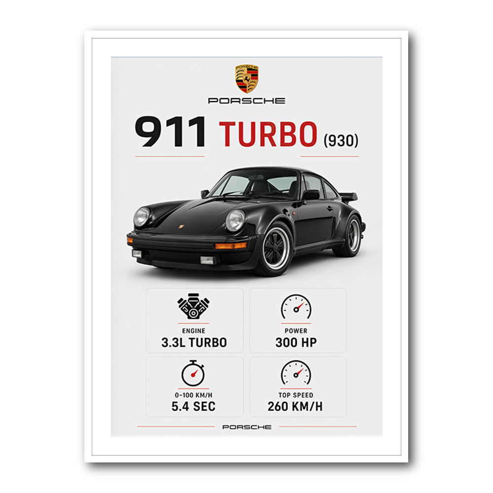 Porsche 911 Turbo Classic Car Wall Art