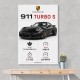 Porsche 911 Turbo S Car Stats Art Print