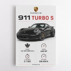 Porsche 911 Turbo S Car Stats Art Print