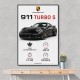 Porsche 911 Turbo S Car Stats Art Print