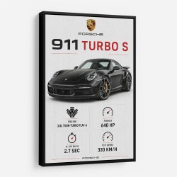 Porsche 911 Turbo S Car Stats Art Print
