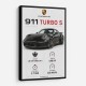 Porsche 911 Turbo S Car Stats Art Print