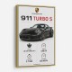 Porsche 911 Turbo S Car Stats Art Print