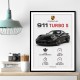 Porsche 911 Turbo S Car Stats Art Print
