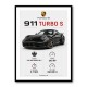 Porsche 911 Turbo S Car Stats Art Print