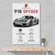Porsche 918 Spyder Car Stats Art Print