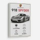Porsche 918 Spyder Car Stats Art Print