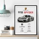 Porsche 918 Spyder Car Stats Art Print