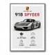 Porsche 918 Spyder Car Stats Art Print