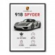 Porsche 918 Spyder Car Stats Art Print