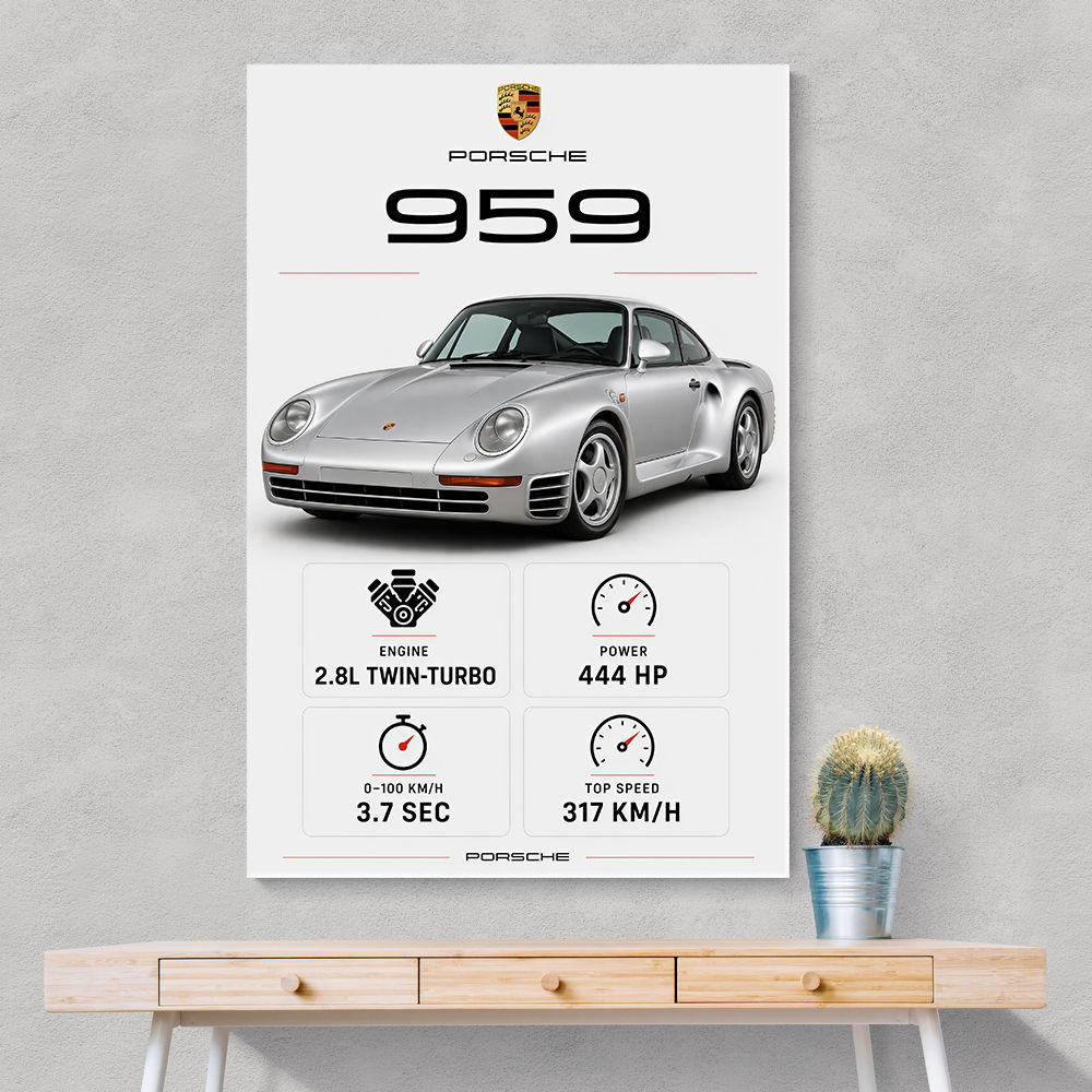 Porsche 959 Sports Car Wall Art
