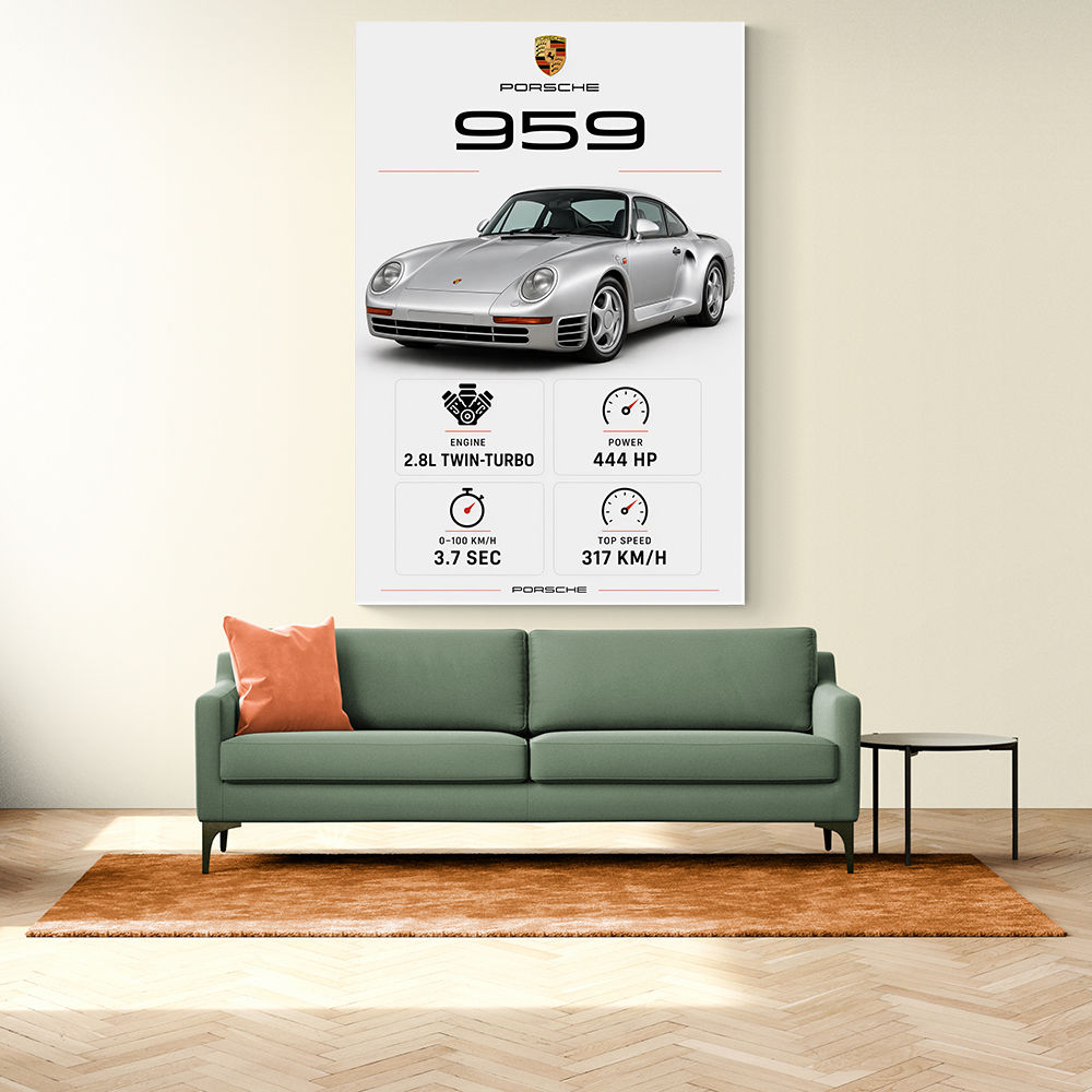Porsche 959 Sports Car Wall Art