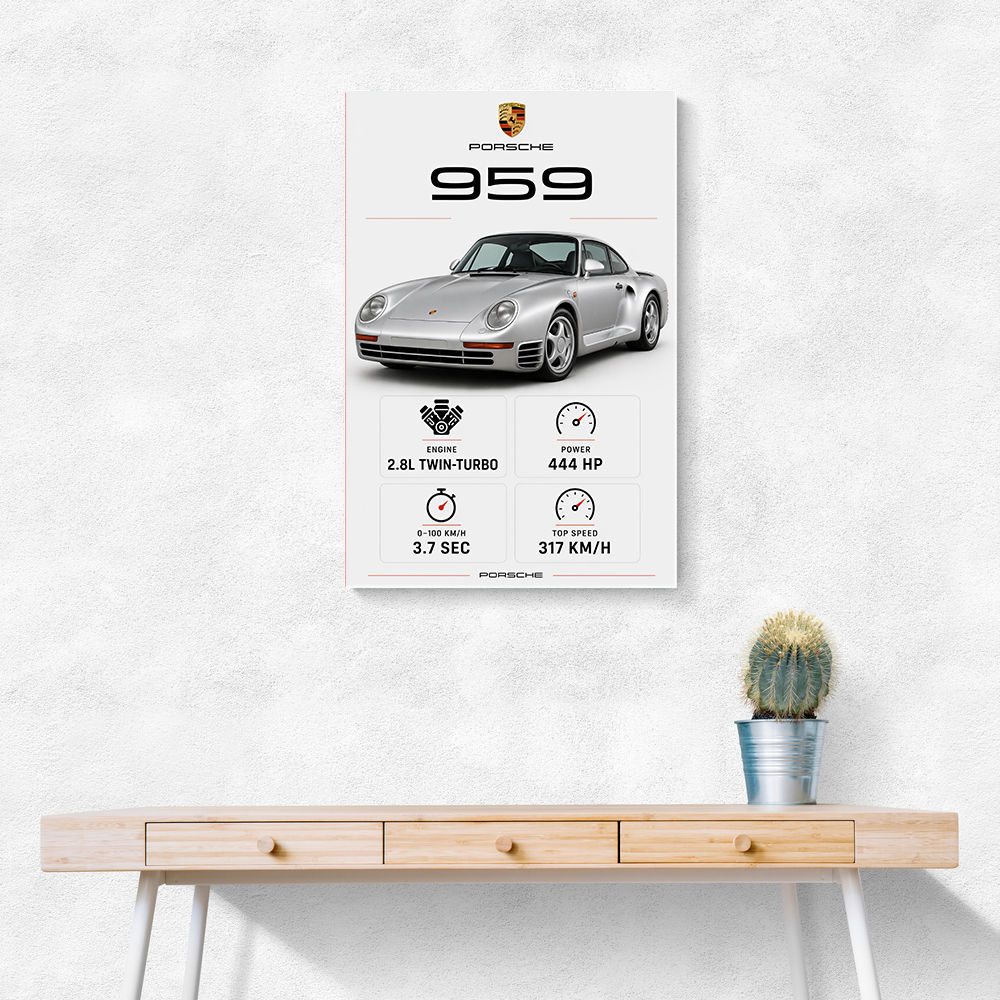 Porsche 959 Sports Car Wall Art