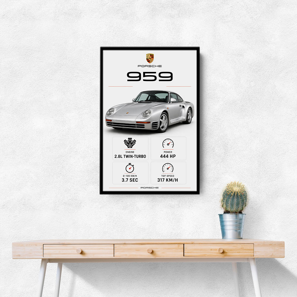 Porsche 959 Sports Car Wall Art