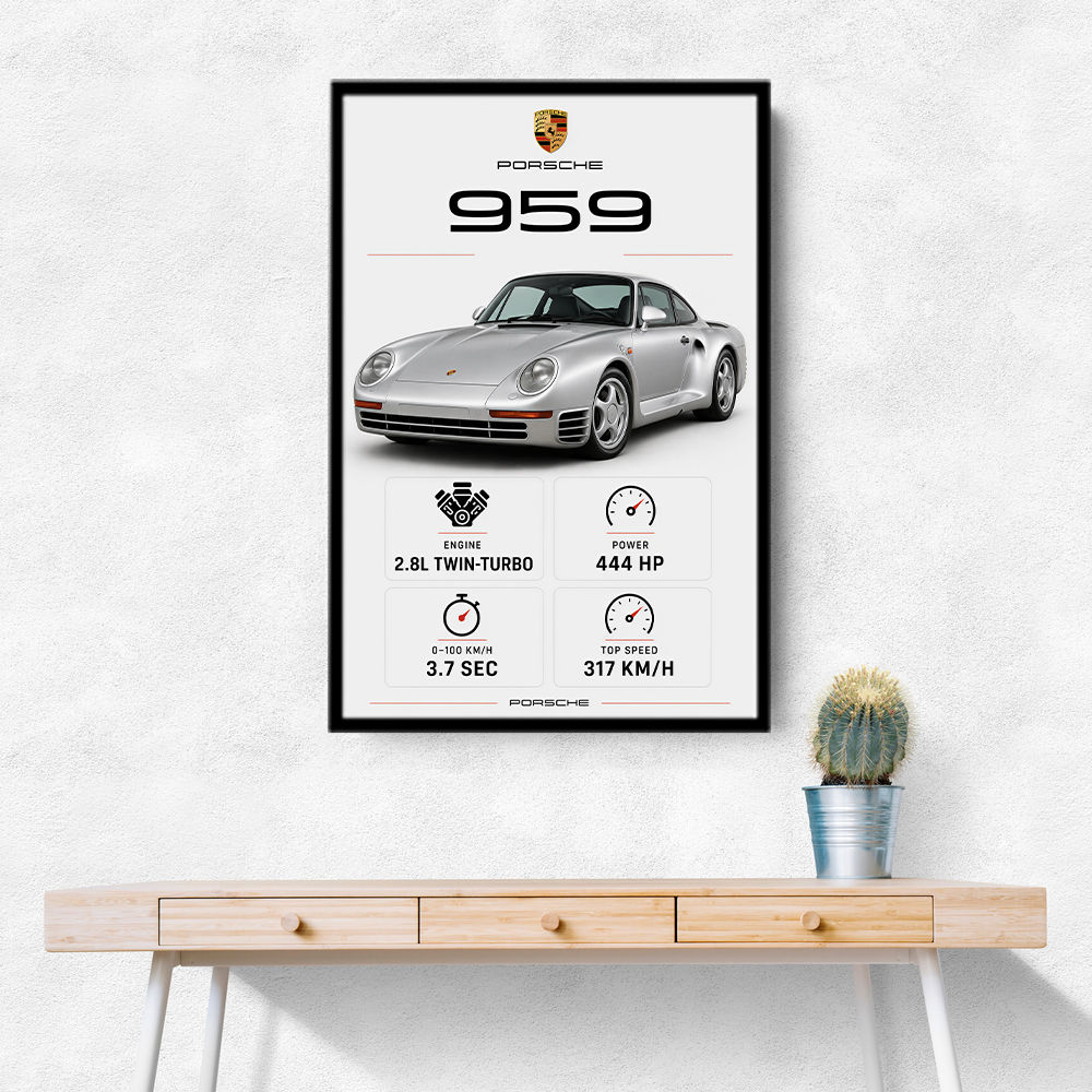 Porsche 959 Sports Car Wall Art