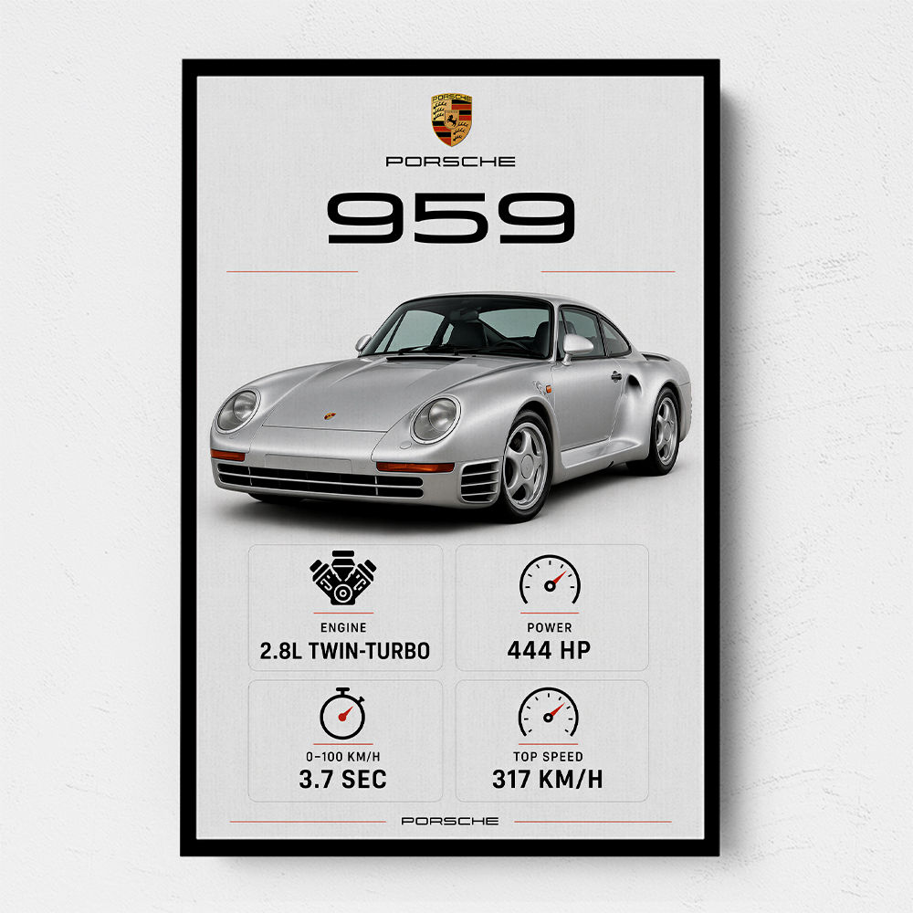 Porsche 959 Sports Car Wall Art