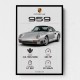 Porsche 959 Sports Car Wall Art