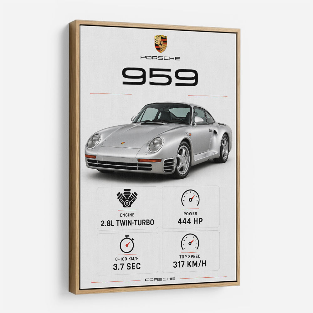 Porsche 959 Sports Car Wall Art