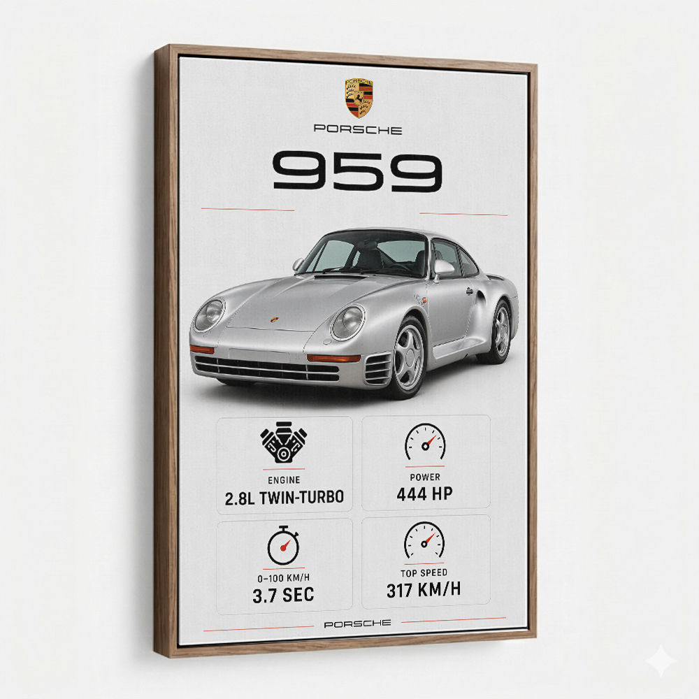Porsche 959 Sports Car Wall Art