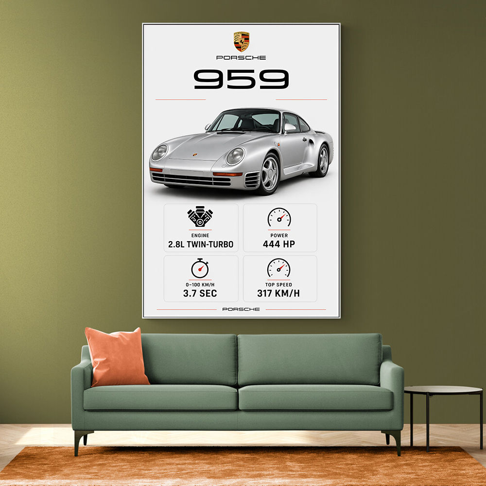 Porsche 959 Sports Car Wall Art